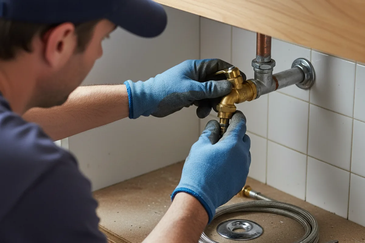 Shutoff valve and fitting work during Well Pump Repair in Raleigh